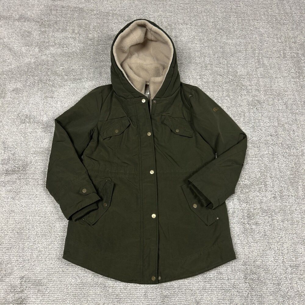 Koolaburra By UGG Coat Womens Small Olive Green Full Zip Hooded Parka Jacket